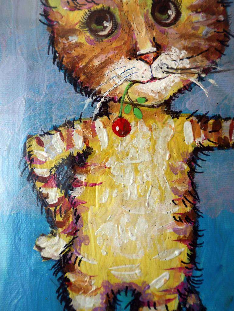 Original Cats Painting by Rakhmet Redzhepov