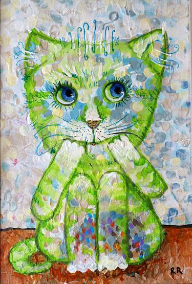 Original Cats Paintings by Rakhmet Redzhepov