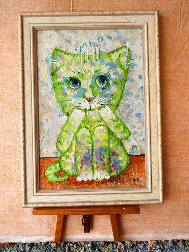 Original Cats Painting by Rakhmet Redzhepov