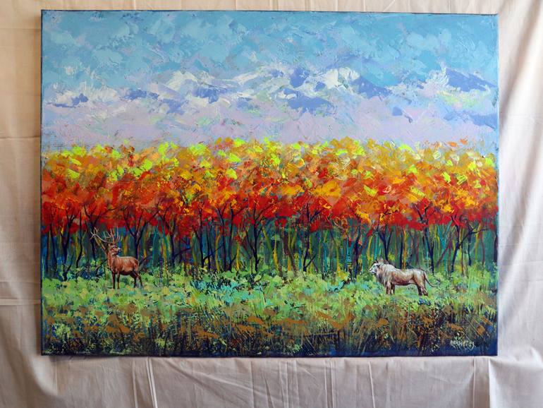 Original Expressionism Animal Painting by Rakhmet Redzhepov