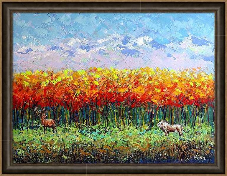 Original Expressionism Animal Painting by Rakhmet Redzhepov