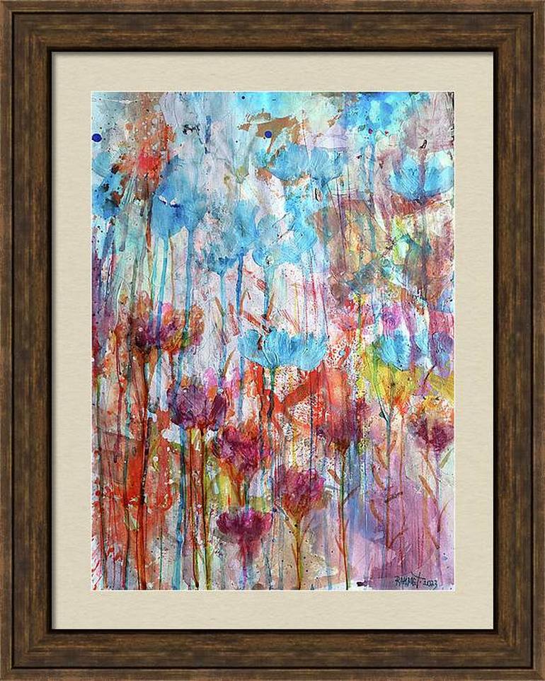 Original Abstract Expressionism Floral Painting by Rakhmet Redzhepov
