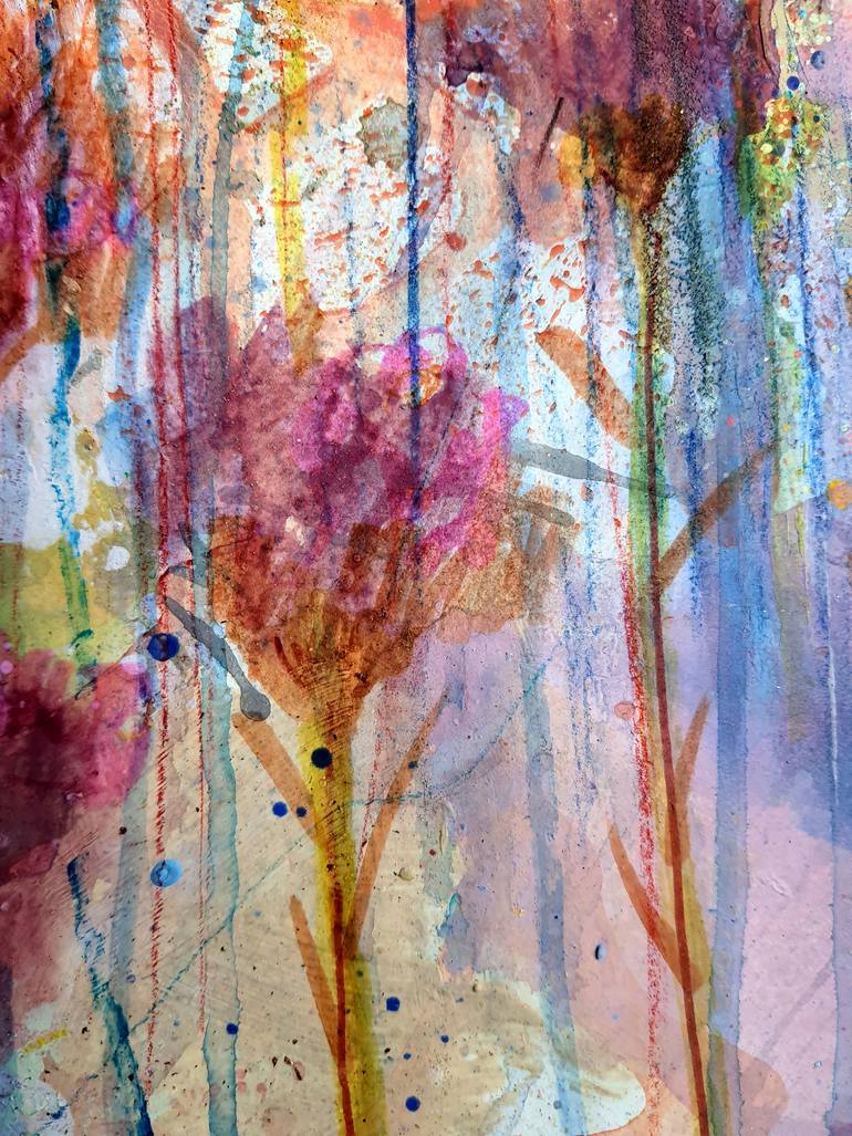 Original Abstract Expressionism Floral Painting by Rakhmet Redzhepov