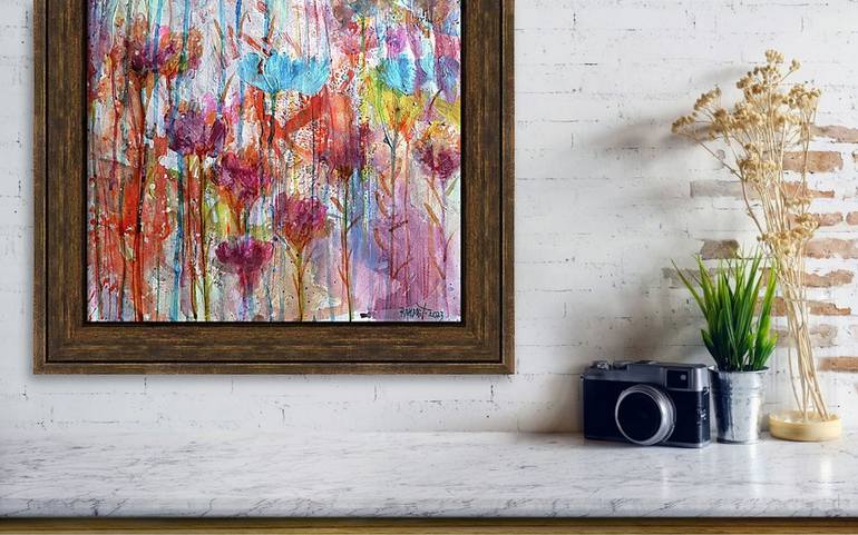 Original Abstract Expressionism Floral Painting by Rakhmet Redzhepov