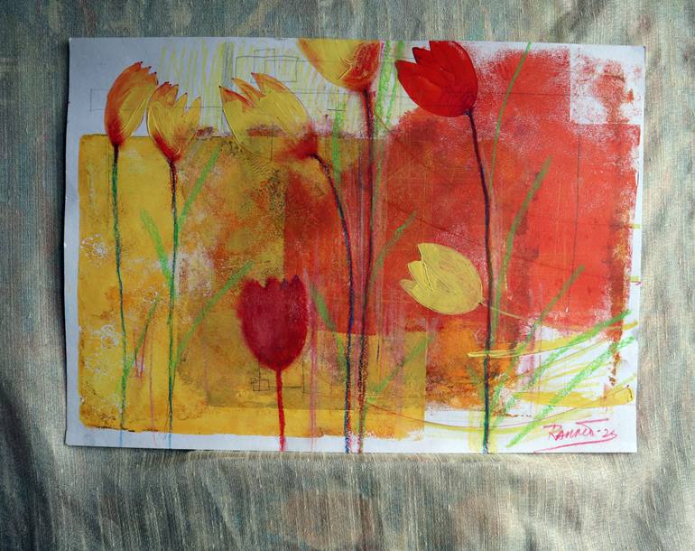 Original Impressionism Floral Painting by Rakhmet Redzhepov