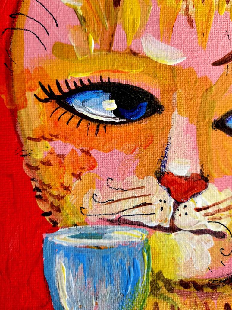 Original Cats Painting by Rakhmet Redzhepov