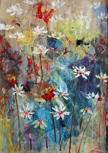 Print of Expressionism Floral Paintings by Rakhmet Redzhepov