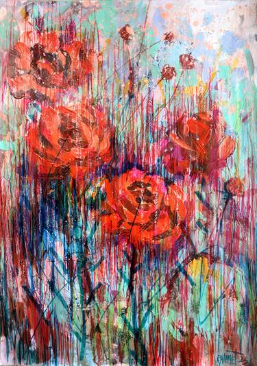 Original Abstract Expressionism Floral Paintings by Rakhmet Redzhepov