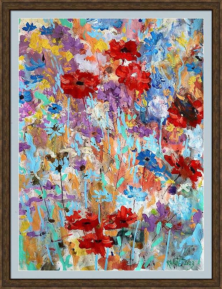 Original Abstract Expressionism Floral Painting by Rakhmet Redzhepov