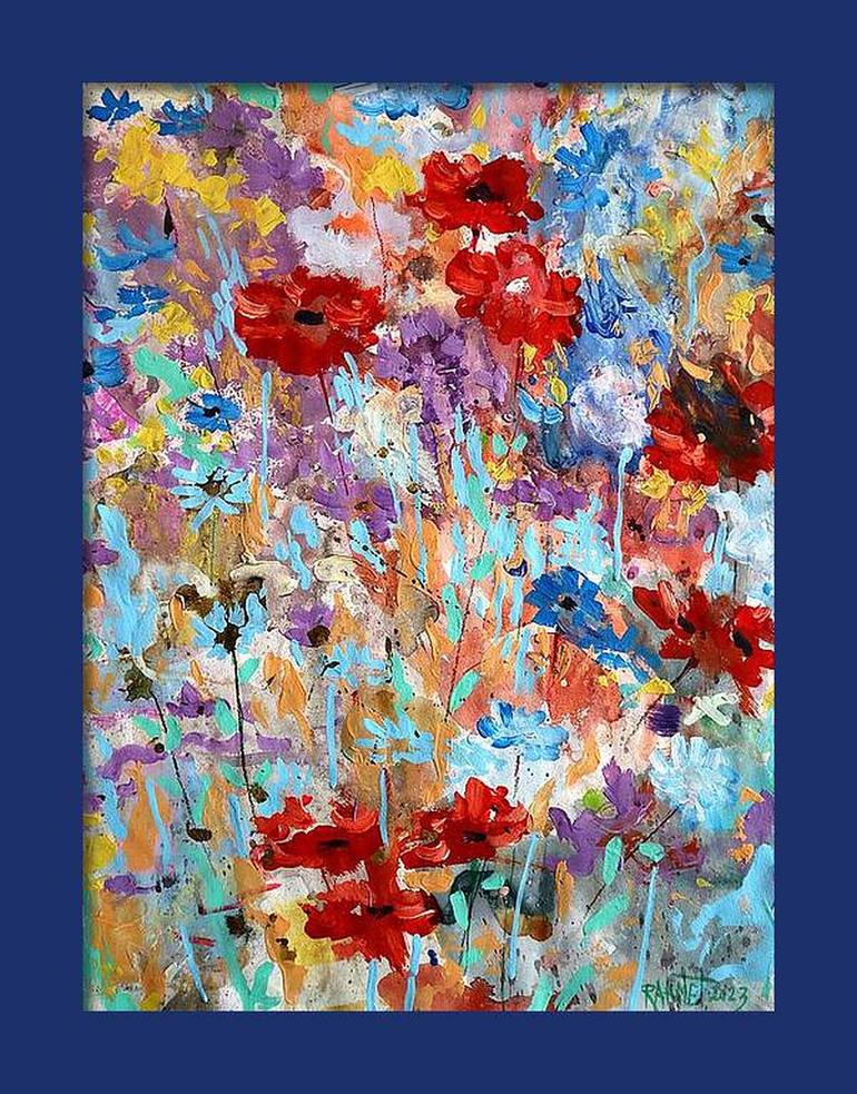 Original Abstract Expressionism Floral Painting by Rakhmet Redzhepov