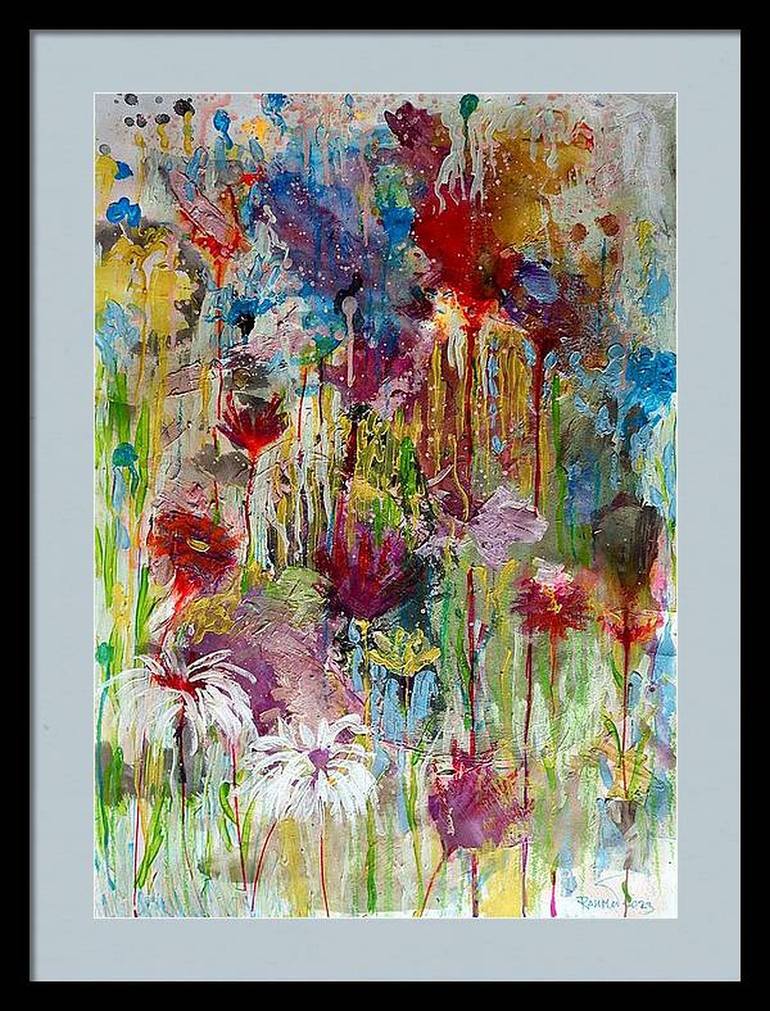 Original Abstract Expressionism Floral Painting by Rakhmet Redzhepov