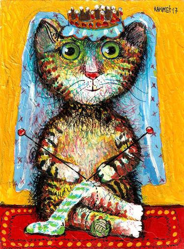 Print of Expressionism Cats Paintings by Rakhmet Redzhepov