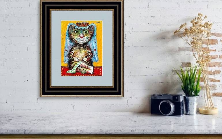 Original Cats Painting by Rakhmet Redzhepov