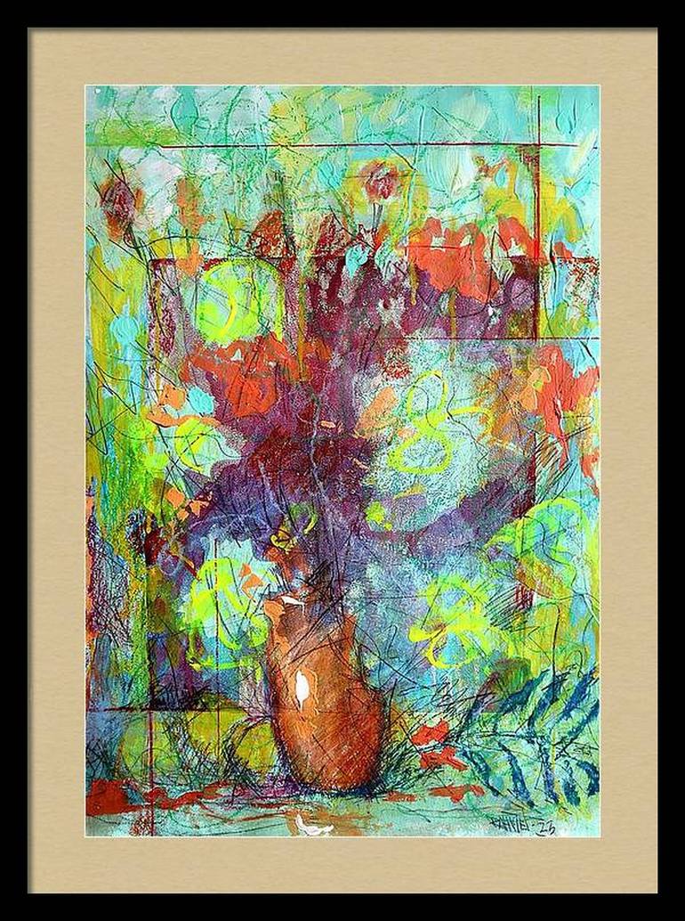 Original Abstract Expressionism Floral Painting by Rakhmet Redzhepov