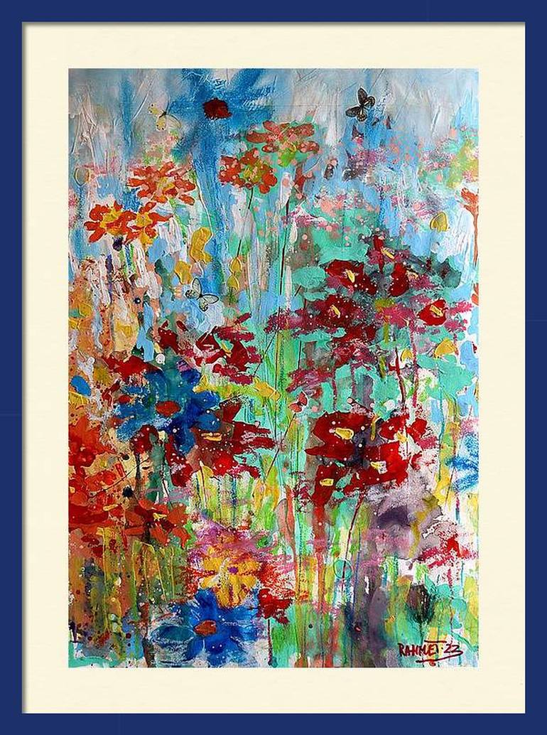 Original Abstract Expressionism Floral Painting by Rakhmet Redzhepov