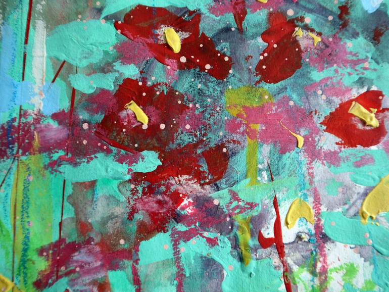 Original Abstract Expressionism Floral Painting by Rakhmet Redzhepov