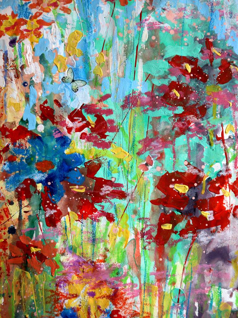 Original Abstract Expressionism Floral Painting by Rakhmet Redzhepov