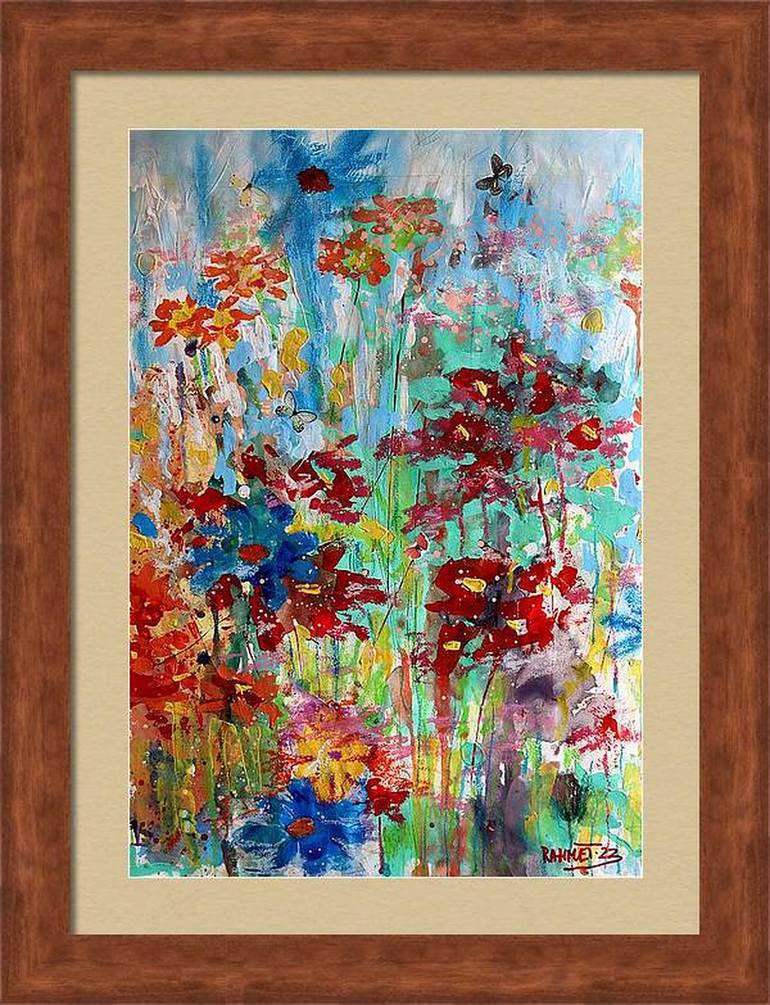Original Abstract Expressionism Floral Painting by Rakhmet Redzhepov