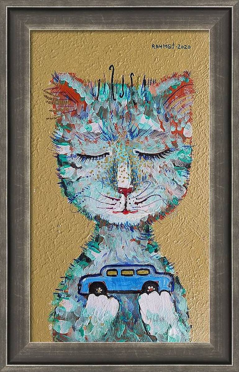 Original Cats Painting by Rakhmet Redzhepov