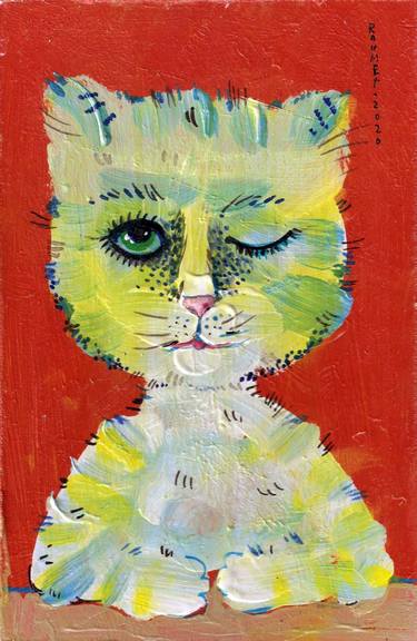 Original Cats Paintings by Rakhmet Redzhepov