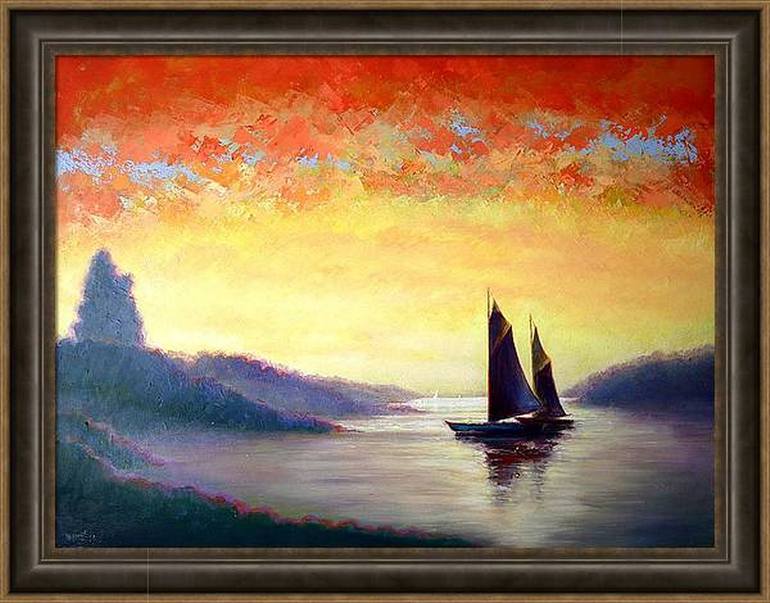 Original Expressionism Seascape Painting by Rakhmet Redzhepov