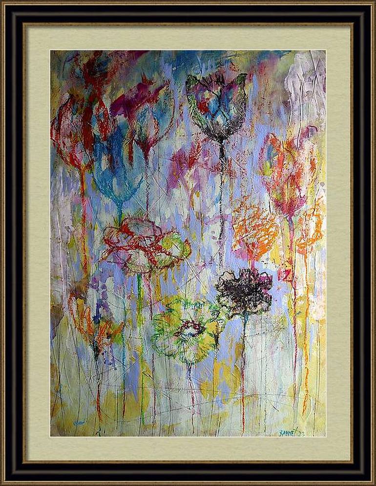 Original Abstract Expressionism Floral Painting by Rakhmet Redzhepov