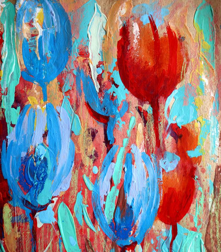 Original Expressionism Floral Painting by Rakhmet Redzhepov