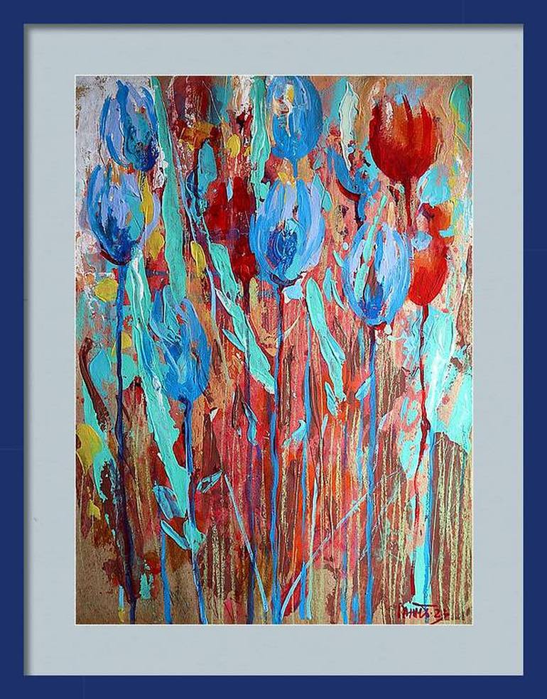Original Expressionism Floral Painting by Rakhmet Redzhepov