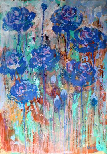 Print of Expressionism Floral Paintings by Rakhmet Redzhepov