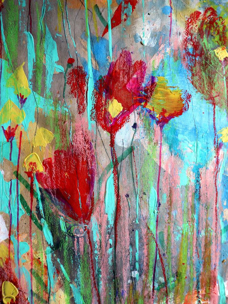 Original Expressionism Floral Painting by Rakhmet Redzhepov