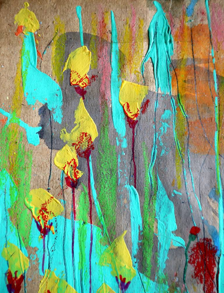 Original Expressionism Floral Painting by Rakhmet Redzhepov