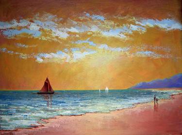 Print of Expressionism Seascape Paintings by Rakhmet Redzhepov