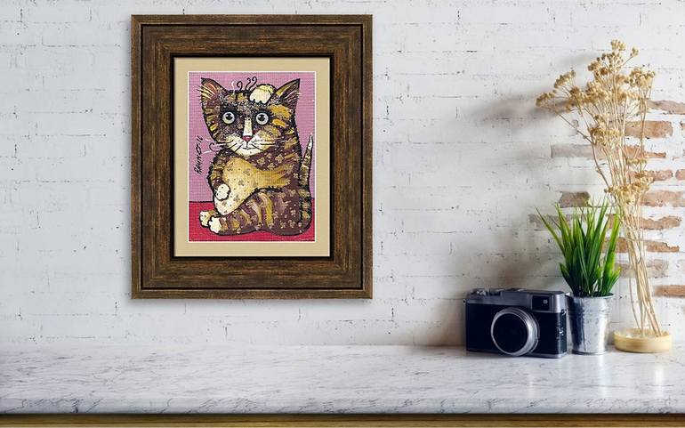 Original Cats Painting by Rakhmet Redzhepov