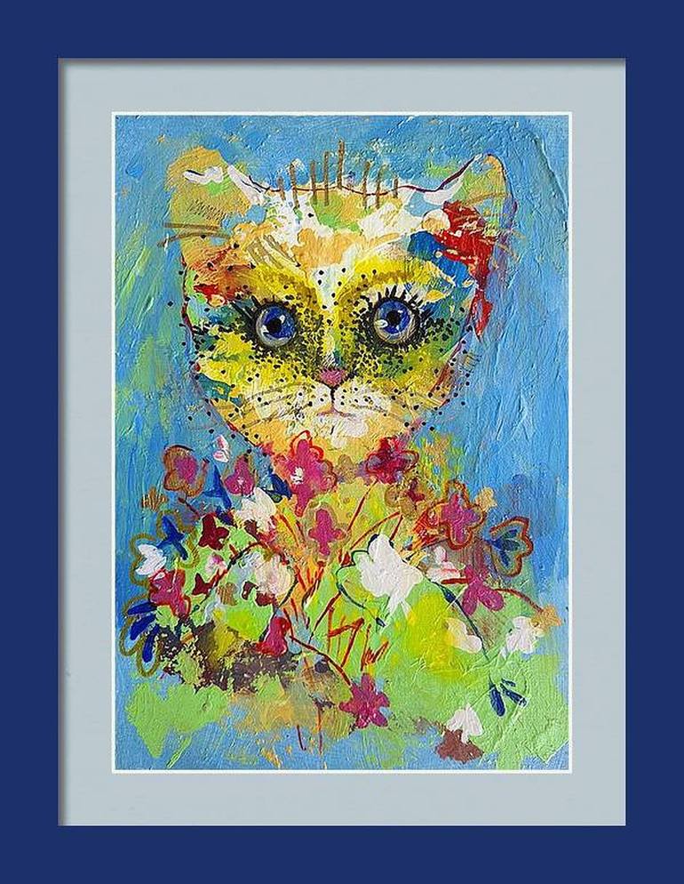 Original Cats Painting by Rakhmet Redzhepov