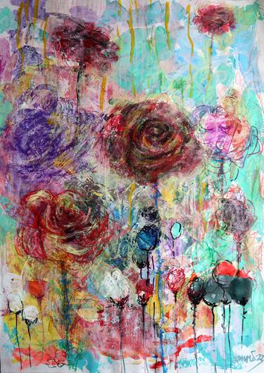 Print of Expressionism Floral Paintings by Rakhmet Redzhepov