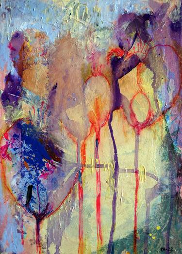 Original Abstract Expressionism Floral Paintings by Rakhmet Redzhepov