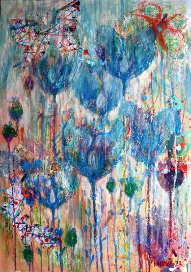 Original Abstract Expressionism Floral Paintings by Rakhmet Redzhepov