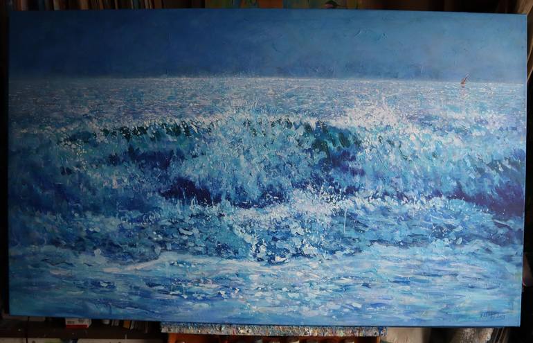 Original Expressionism Seascape Painting by Rakhmet Redzhepov