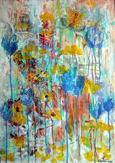 Print of Expressionism Floral Paintings by Rakhmet Redzhepov