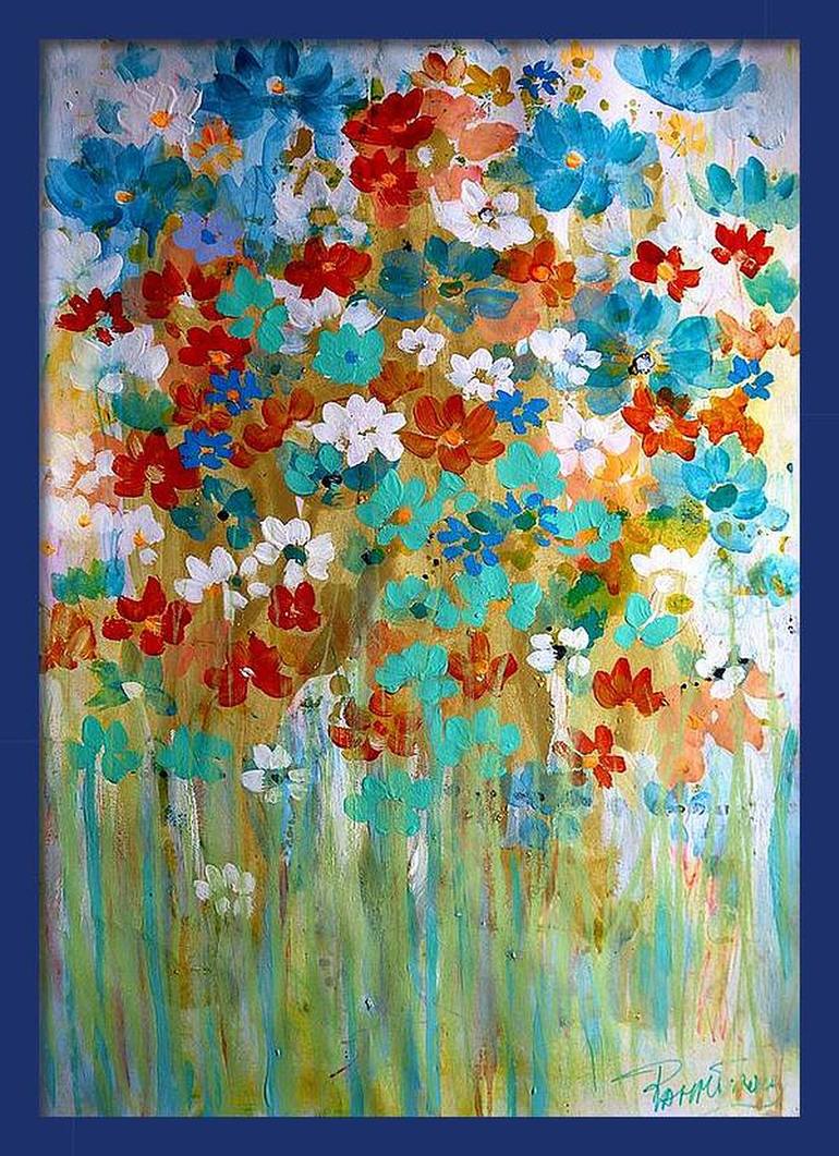 Original Expressionism Floral Painting by Rakhmet Redzhepov