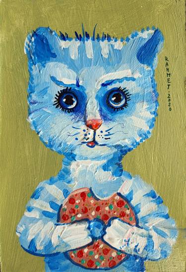 Print of Impressionism Cats Paintings by Rakhmet Redzhepov