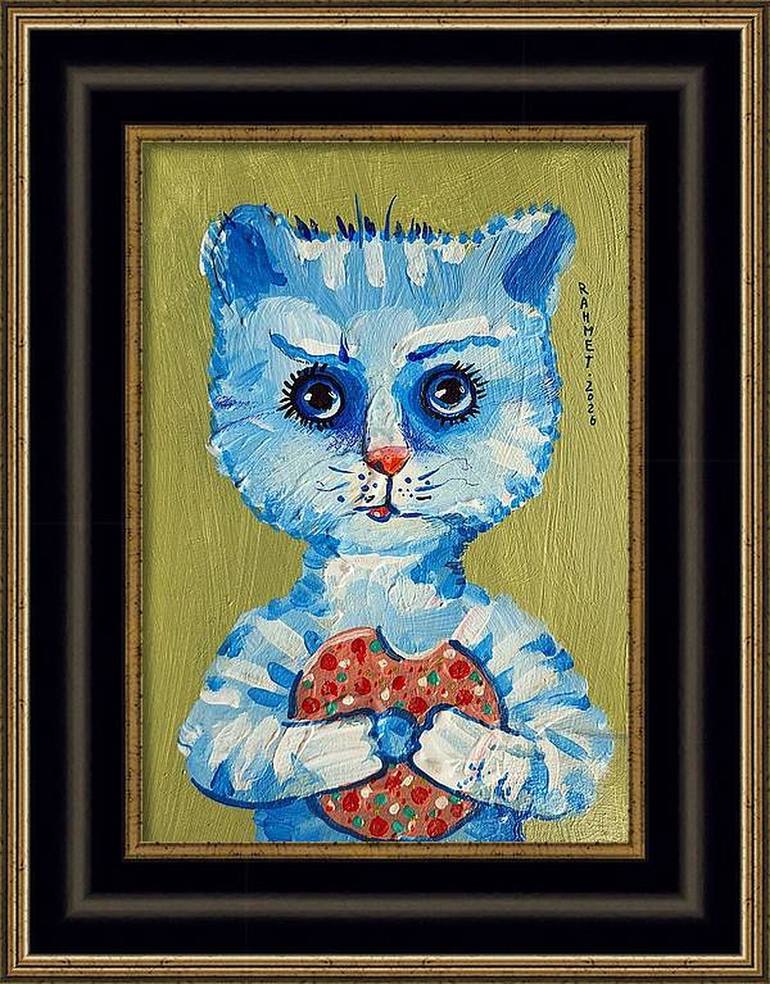 Original Cats Painting by Rakhmet Redzhepov