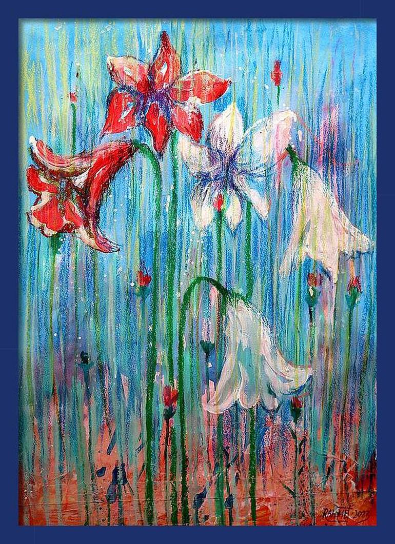 Original Expressionism Floral Painting by Rakhmet Redzhepov