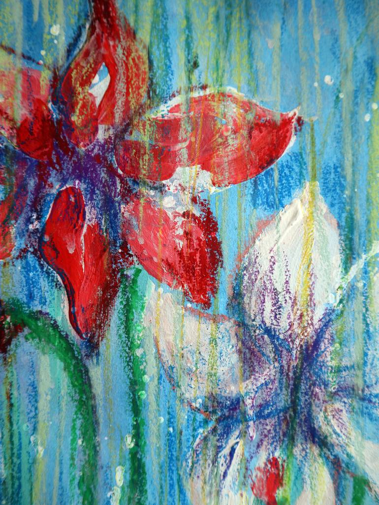 Original Expressionism Floral Painting by Rakhmet Redzhepov