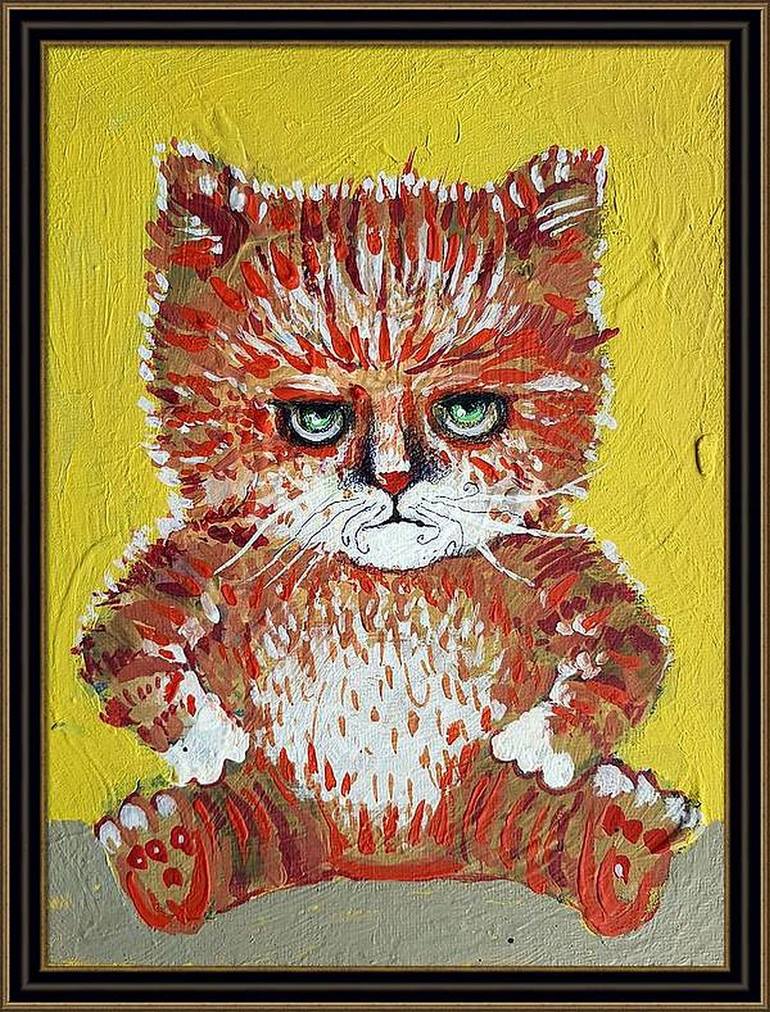 Original Cats Painting by Rakhmet Redzhepov