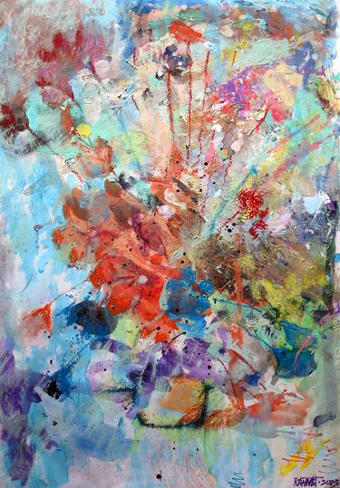 Original Expressionism Floral Paintings by Rakhmet Redzhepov