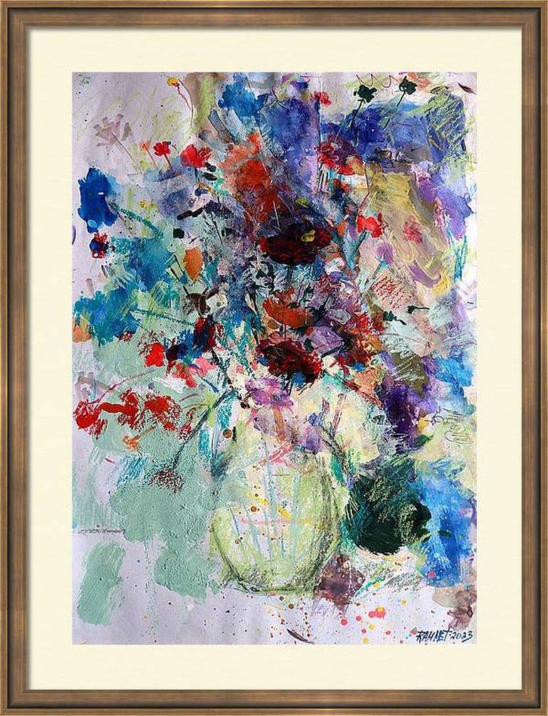 Original Expressionism Floral Painting by Rakhmet Redzhepov