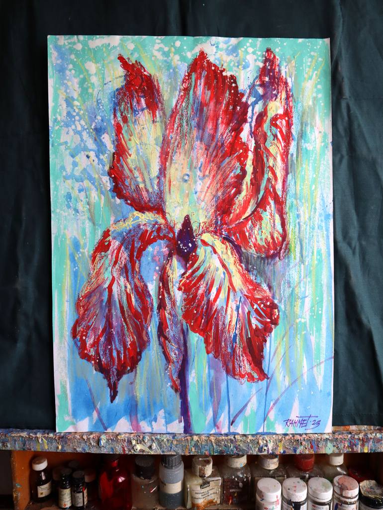 Original Expressionism Floral Painting by Rakhmet Redzhepov