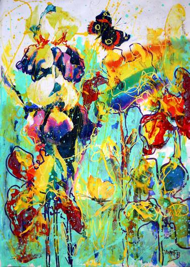 Original Expressionism Floral Paintings by Rakhmet Redzhepov