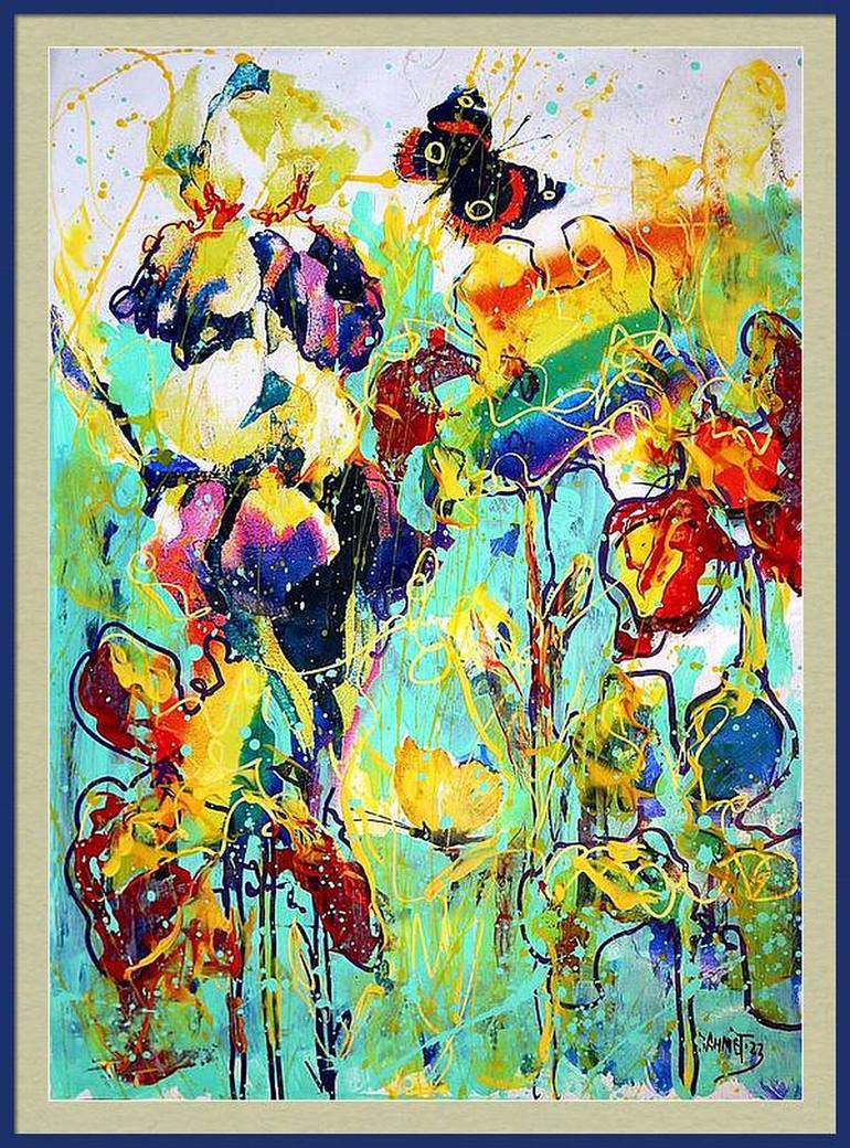 Original Expressionism Floral Painting by Rakhmet Redzhepov